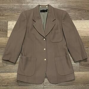 Vtg Classiques For Nordstrom Cashmere Wool Blazer M Gold Hardware Sage Luxury